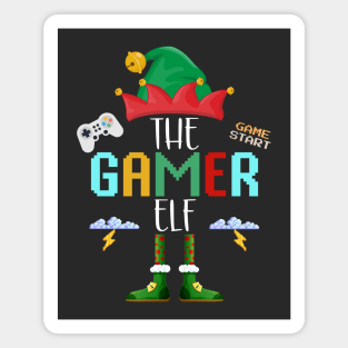 The Gamer Elf, Christmas Family Matching Fun Xmas Top Magnet